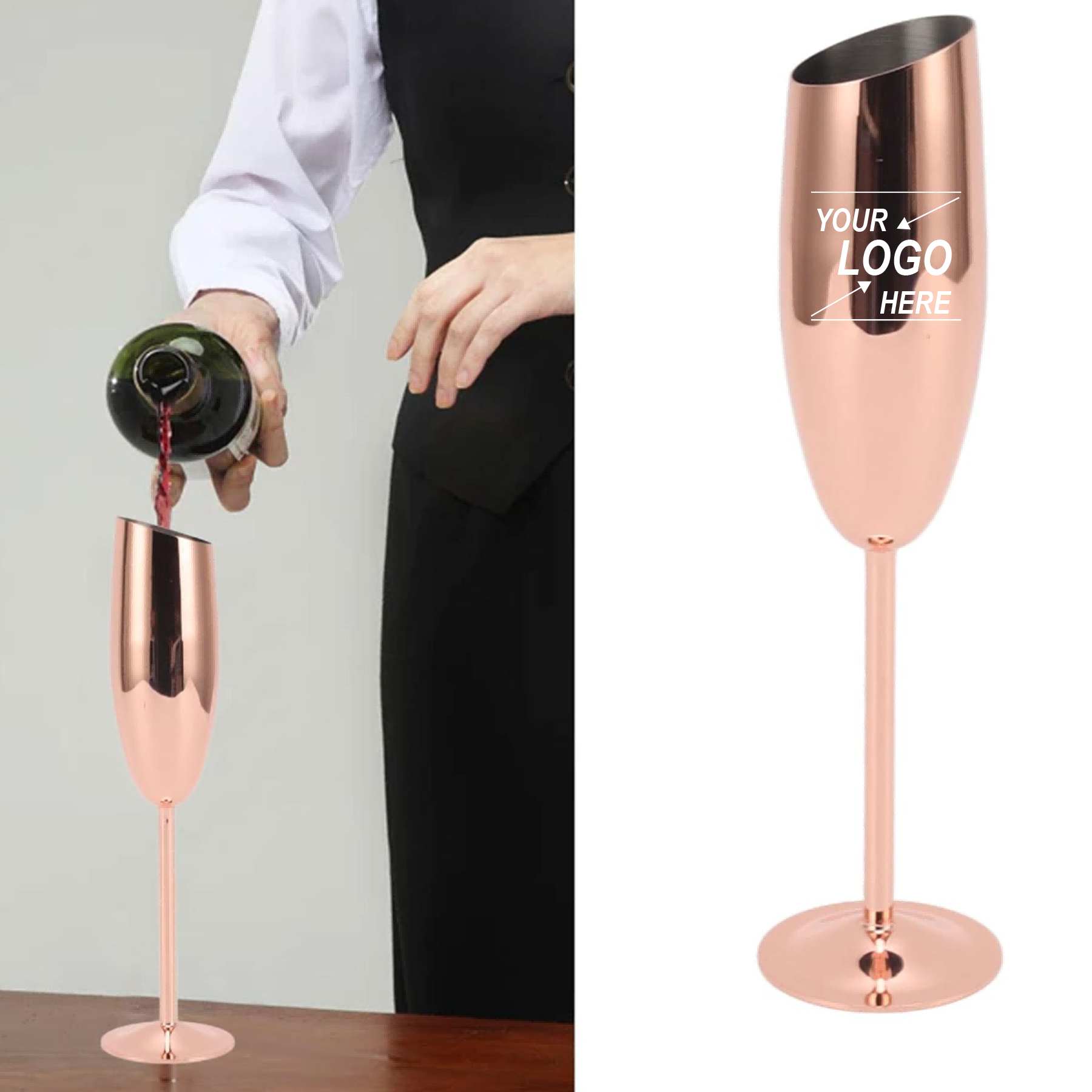 7 oz Stainless Steel Champagne Flute